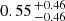 $ 0.55^{\,+0.46}_{\,-0.46} $