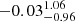 $ -0.03_{-0.96}^{1.06} $