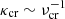 $ {\kappa _{\textrm {cr}}}\sim \nu ^{-1}_{\textrm {cr}} $