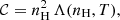 $$ {\cal {{C}}} = n_{\textrm {H}} ^2\,\Lambda ({n_{\textrm {H}}}, T), $$