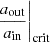 $ \left.{\frac{a_{\mathrm{out}}}{a_{\mathrm{in}}}}\right\vert_{\mathrm{crit}} $