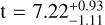 \mathrm{t}=7.22_{-1.11}^{+0.93}