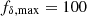$ f_{\delta,\rm max} = 100 $