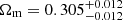 $ \Omega_{\mathrm{m}} = 0.305_{-0.012}^{+0.012} $