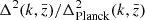 $ \Delta^2(k,\bar{z})/\Delta^2_{\mathrm{Planck}}(k,\bar{z}) $