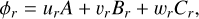 $\[\phi_r=u_r A+v_r B_r+w_r C_r,\]$