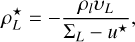 $\[\rho_L^{\star}=-\frac{\rho_l v_L}{\Sigma_L-u^{\star}},\]$