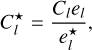 $\[C_l^{\star}=\frac{C_l e_l}{e_l^{\star}},\]$