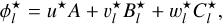 $\[\phi_l^{\star}=u^{\star} A+v_l^{\star} B_l^{\star}+w_l^{\star} C_l^{\star},\]$