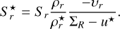 $\[S_r^{\star}=S_r \frac{\rho_r}{\rho_r^{\star}} \frac{-v_r}{\Sigma_R-u^{\star}}.\]$