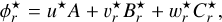 $\[\phi_r^{\star}=u^{\star} A+v_r^{\star} B_r^{\star}+w_r^{\star} C_r^{\star},\]$