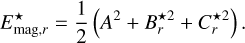 $\[E_{\mathrm{mag}, r}^{\star}=\frac{1}{2}\left(A^2+B_r^{\star 2}+C_r^{\star 2}\right).\]$