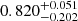$ 0.820^{+0.051}_{-0.202} $