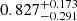 $ 0.827^{+0.173}_{-0.291} $