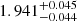 $ 1.941^{+0.045}_{-0.044} $