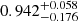 $ 0.942^{+0.058}_{-0.176} $
