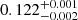 $ 0.122^{+0.001}_{-0.002} $
