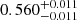 $ 0.560_{-0.011}^{+0.011} $