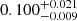$ 0.100^{+0.021}_{-0.009} $