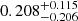 $ 0.208^{+0.115}_{-0.206} $