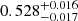 $ 0.528_{-0.017}^{+0.016} $