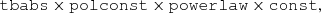 $$ \begin{aligned} \mathtt {tbabs} \times \mathtt {polconst} \times \mathtt {powerlaw} \times \mathtt {const} , \end{aligned} $$