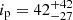 $ i_{\mathrm{p}} = 42^{+42}_{-27} $