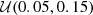 $ {\cal {{U}}}(0.05, 0.15) $