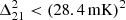 $ \Delta _{21}^2 < (28.4\,{\mathrm {mK}})^2 $