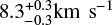 $8.3_{-0.3}^{+0.3} \mathrm{~km} \mathrm{~s}^{-1}$