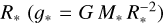 ${R_*}({g_*} = G{M_*}R_*^{ - 2})$
