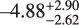$\[-4.88_{-2.62}^{+2.90}\]$