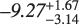 $\[-9.27_{-3.14}^{+1.67}\]$