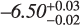 $\[-6.50_{-0.02}^{+0.03}\]$