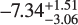 $\[-7.34_{-3.06}^{+1.51}\]$