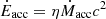 $ \dot{E}_{\mathrm{acc}} = \eta \dot{M}_{\mathrm{acc}} c^2 $