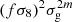 $ (f\sigma _8)^2 \sigma _{\mathrm {g}}^{2m} $