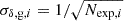 $ \sigma _{\delta ,\mathrm {g},i} = 1/\sqrt {N_{\mathrm {exp},i}} $