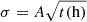 $ \sigma = A\sqrt{t(\mathrm{h})} $