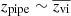 $ z_{\mathrm{pipe}} \sim \overline{z_{\mathrm{vi}}} $