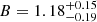 $ {B = 1.18_{-0.19}^{+0.15}} $