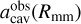 $a_{\text {cav}}^{\text {obs}}(R_{\text {mm}})$