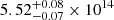 $ 5.52^{+0.08}_{-0.07} \times 10^{14} $