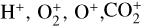 $\[\mathrm{H}^{+}, \mathrm{O}_{2}^{+}, \mathrm{O}^{+}, \mathrm{CO}_{2}^{+}\]$
