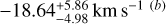 \[ - 18.64_{ - 4.98}^{ + 5.86}\;{\rm{km}}\;{{\rm{s}}^{ - 1(b)}}\]