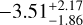 \[ - 3.51_{ - 1.86}^{ + 2.17}\]