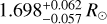 \[1.698_{ - 0.057}^{ + 0.062}{R_ \odot }\]