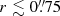 $ r \lesssim 0{{\overset{\prime\prime}{.}}}75 $