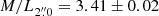 $ {{M/L}}_{2{{\overset{\prime\prime}{.}}}0} = 3.41 \pm 0.02 $