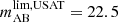$ m_{\mathrm{AB}}^{\mathrm{lim,USAT}} = 22.5 $